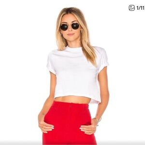 HanesXKarla size large cropped white 100% tee-shirt